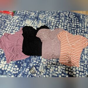 Lot Of 4 Tie Up Short Sleeve Shirts